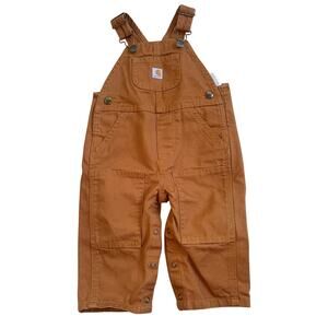 Carhartt Double Knee Brown Canvas Bib Overall 9M